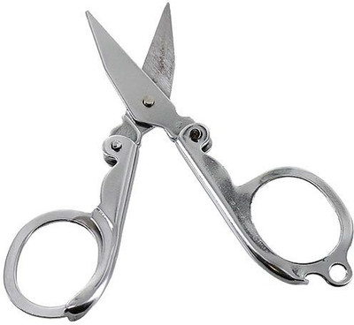 

Aura Small Size Left & Right Hand Multipurpose Folding Travel Scissor Imported SCI0013 Scissors(Set of 1, Silver)