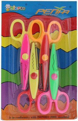 

Tootpado Zig Zag Art and Craft Lace Scissors Set - 4 Designs - Paper Edgers With Different Jagged Blade Scissors(Set of 4, Multicolor)