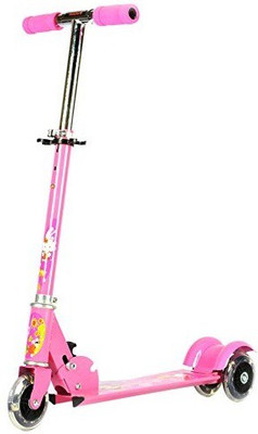 

Flying Toyszer 3 WHEEL Metal Folding WITH LED LIGHTS Manual Scooter(Pink)