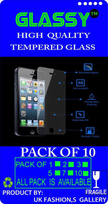 GLASSY Tempered Glass Guard for Lava Iris Atom 2(Pack of 10), Transparent