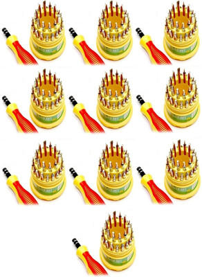 

Jackly 31in1-3Pcs Ratchet Screwdriver Set(Pack of 31), Yellow;red;silver