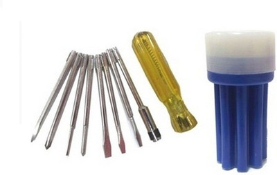 

Summit Screwdriver Kit - 8 in 1 with Neon Bulb Combination Screwdriver Set(Pack of 9), Blue
