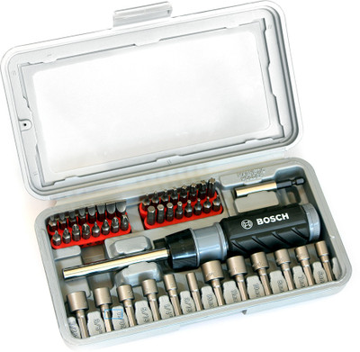 

Bosch Ratchet Screwdriver Set(Pack of 46), Grey;black