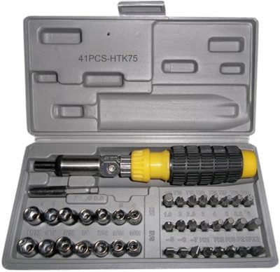 

Cierie Ratchet Screwdriver Set(Pack of 41), Yellow;silver