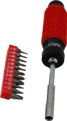 

Mega Professional 11 Pc. Screwdriver Bit Standard Screwdriver Set(Pack of 11), Red