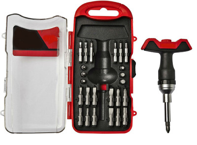 

Shrih T-handle 28 Piece Standard Screwdriver Set, Red;black