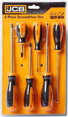 JCB Chrome Vanadium Steel Shaft Combination Screwdriver Set  (Pack of 6)
