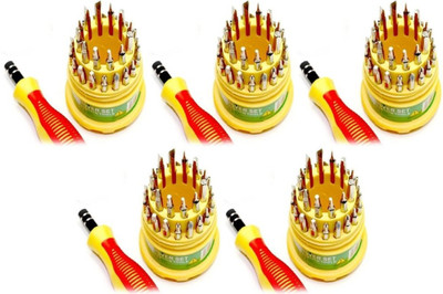 

Jackly 31in1-3Pcs Ratchet Screwdriver Set(Pack of 31), Yellow;red;silver