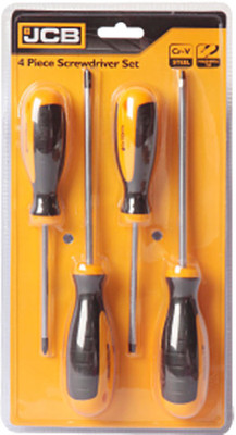 

JCB Standard Screwdriver Set(Pack of 4), Black;yellow