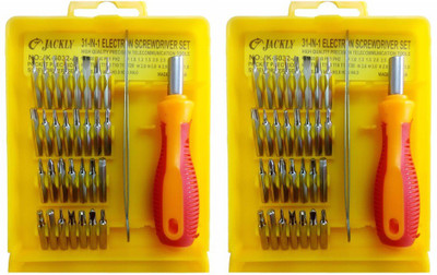 

Jackly 6032-A 32 in 1-2Pcs Combination Screwdriver Set(Pack of 2), Yellow;red;silver
