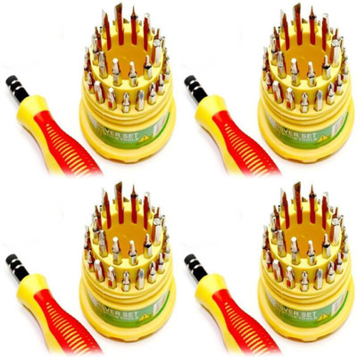 

Jackly 31in1-3Pcs Ratchet Screwdriver Set(Pack of 31), Yellow;red;silver