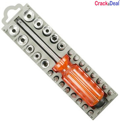 CrackaDeal 28 in 1 Standard Screwdriver Set(Pack of 28), Multi-color