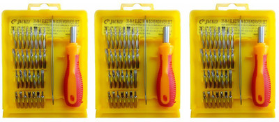

Jackly 6032-A 32 in 1-3Pcs Combination Screwdriver Set(Pack of 3), Yellow;red;silver