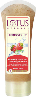 

Lotus Berry Scrub Strawberry & Aloe Vera Exfoliating Face Wash(80 g)