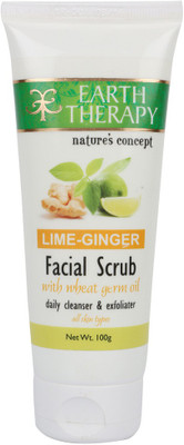 

EARTH THERAPY Lime Ginger With Wheat Germ Oil Facial Scrub(100 g)