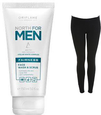 

Oriflame Sweden NORTH FOR MEN FAIRNESS FACE WASH & SCRUB WITH BLACK LEGGING Scrub(150 ml)