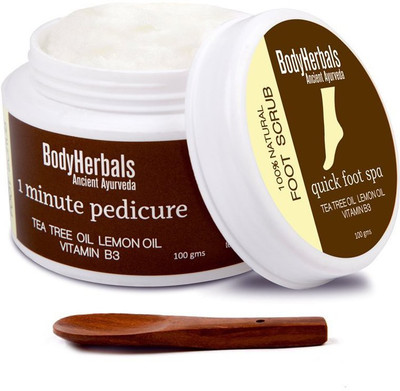 

BodyHerbals 1 minute pedicure, Foot Scrub Tea Tree oil, lemon oil & vitamin B3 Scrub(100 g)