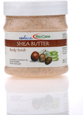 Gemblue Biocare Shea Butter Body Scrub with Shea butter, coconut oil & Aloevera Gel Scrub(500 ml) available at flipkart for Rs.215