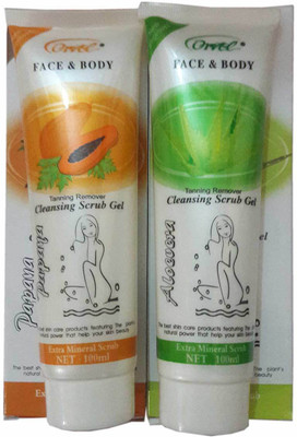 

Orvel Papaya & Alovera Cleansing Scrub Gel Pack of 2 Scrub(200 ml)