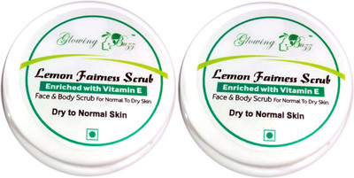 

Glowing Buzz Pack of 2 Lemon Fairness Scrub for Face, Hands and Feet Scrub(50 g)