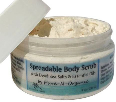

Pure-N-Organic dead sea salts & essential oils spreadable body scrub, 8 oz. Scrub(240 ml)