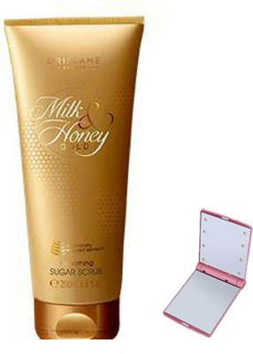 Oriflame Sweden MILK AND HONEY GOLD SMOOTHING SUGAR SCRUB WITH SMART POCKET MIRROR Scrub(200 ml)
