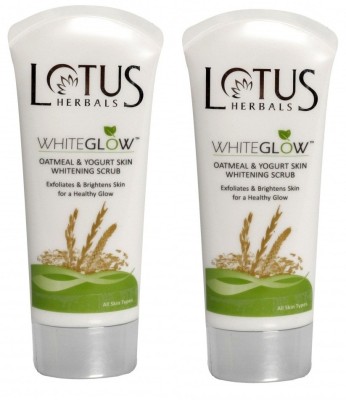 LOTUS Oatmeal & Yogurt Skin Whitening Scrub - Whiteglow (Pack of 2) Scrub(200 g)