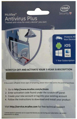 McAfee Anti-virus 1 User 1 Year(Voucher)