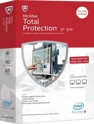 McAfee Total Protection 3 PC 1 Year(CD/DVD)