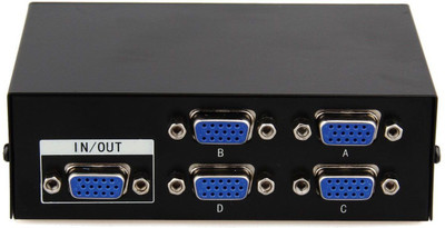 MEF 4 Port Vga Switch - Splitter Connect 4 Monitors To 1 Cpu Or 4 Cpu To 1 Monitor Media Streaming Device(Black) available at flipkart for Rs.599