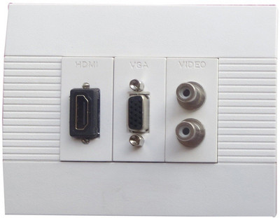 

DASAM 3 Module HDMI VGA VIDEO Wall Plate(White) Media Streaming Device(White)
