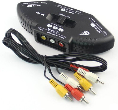 

Fox Micro 3-Way Audio Video RCA Composite AV Video Game Selector Switch Box Splitter Media Streaming Device(Black)
