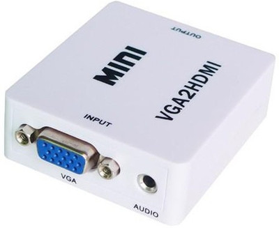 AVB Mini VGA Audio to HDMI 1080P Converter Adapter Media Streaming Device(White) available at flipkart for Rs.615