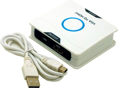 

Microware High Definition VGA to HDMI TV HD Video Signal Converter Media Streaming Device(White)