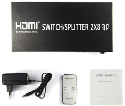 

Smart Power 2 inputs,8ooutputs HDMI Splitter/Switch Media Streaming Device(Black)