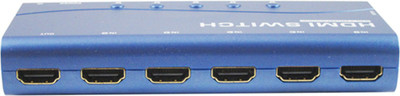 

MX HDMI SWITCHER 5 PORT 5x1 (HDMI 5 INPUTS TO 1 OUTPUT) FULL HD 1080P with Remote Media Streaming Device(Blue)