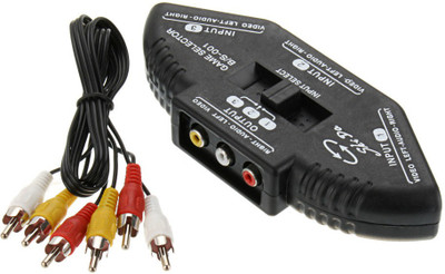

Ophion 3 Way Audio Video RCA Composite Switcher Media Streaming Device(Black)