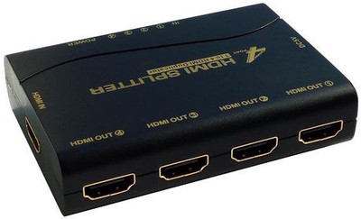 

Speed Plastic Black HDMI Splitter 1 Input 4 Output Media Streaming Device(Black)