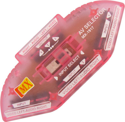 MX 3 WAY 3RCA COMPOSITE RCA AUDIO VIDEO SELECTOR SWITCHER Media Streaming Device(Pink, Blue, Yellow) available at flipkart for Rs.349