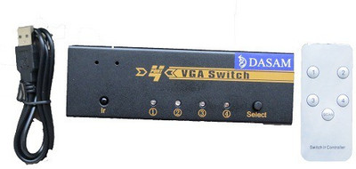 

DASAM VGA 4 Port Switch with Remote Media Streaming Device(Black)
