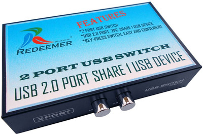 Redeemer 2 Port Usb Printer Switch Media Streaming Device(Black) available at flipkart for Rs.484