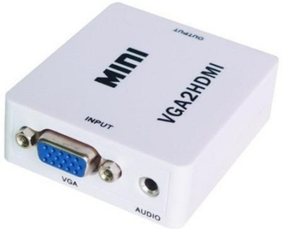 

KARP Mini VGA Audio to HDMI 1080P Converter Adapter-White Media Streaming Device(White)