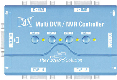 

MX 4 Ports USB 2.0 KVM Switch Connect 4 CPU to single monitor with Keyboard & Mouse - Multi DVR NVR Controller Media Streaming Device(Blue, Silver)