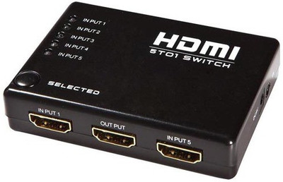 

ROQ HDMI Switcher 5 Ports with Remote Control 1.4b 501 Media Streaming Device(Black)