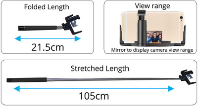 

Zebronics Bluetooth Selfie Stick(Pink)