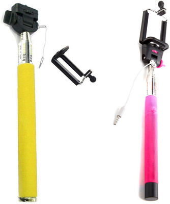 

Pihu G Cable Selfie Stick(Yellow, Pink), Pink;yellow