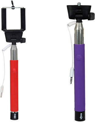 

Pihu G Cable Selfie Stick(Red, Purple), Purple;red