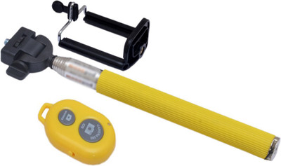 Novo Style Bluetooth Selfie Stick(Yellow, Remote Included)