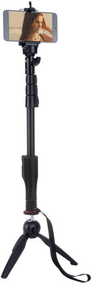 VibeX ® YT-1288 Selfie Stick Monopod with 228 Mini Mount for Digital Camera / Cell Phone Tripod Kit(Black, Supports Up to 1000 g) Flipkart