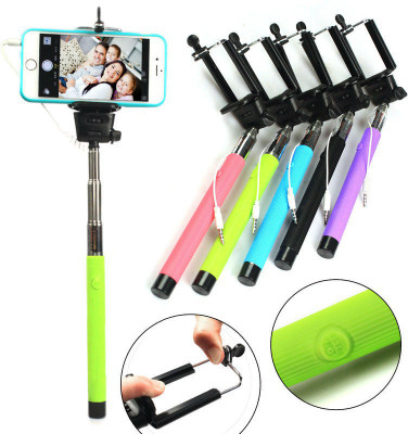 

Wizo Cable Selfie Stick(Red, Black, White, Blue, Purple, Pink, Yellow, Orange), Black;blue;orange;pink;purple;red;white;yellow